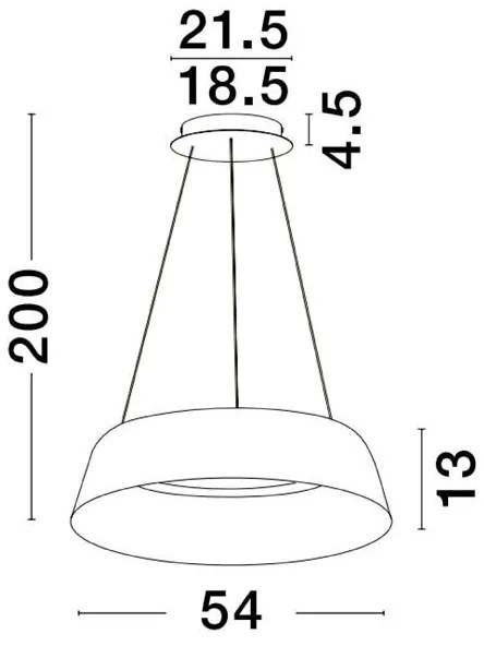 Pendul LED dimabil design modern ALBA alb 54cm
