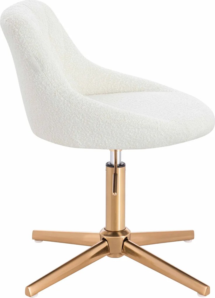HR1054CROSS Scaun Crem Boucle cu Bază Aurie