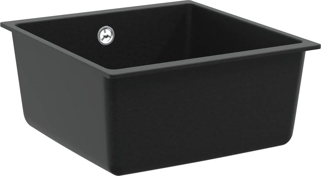 vidaXL Chiuvetă Negru 430 x 460 mm 80% Quartz și 20% Rășină