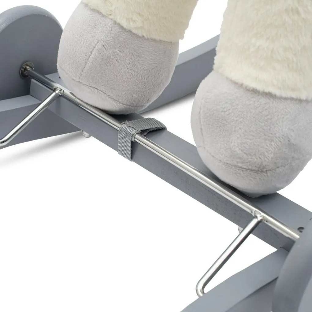 Baby Mix Jucărie balansoar cu melodie și roți Unicorn alb, 64 x 35 x 60 cm