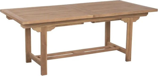 Set dining exterior din lemn de tec masiv, masă extensibilă 210–310 cm și 8 scaune, finisaj natural, „Java”