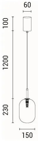 Lustră pe cablu 1xE14/25W/230V transparent pr. 15 cm