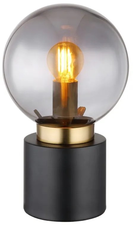 Veioza, lampa de masa design modern Marka negru, alama, fumuriu