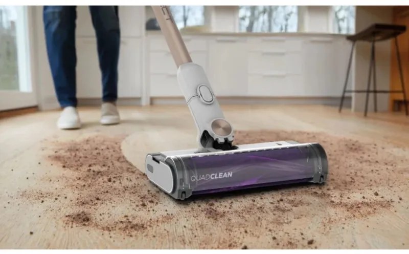 Aspirator vertical Shark IW3612EUT, 240W, 0.42 l, 3 moduri, 3 trepte, 3 atasamente, Afisaj LED, Senzori pentru detectarea murdăriei invizibile, Autonomie pana la 60 min, Alb/Galben