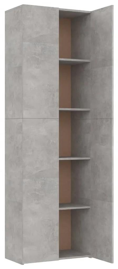 Dulap de birou, gri beton, 60x32x190 cm, pal