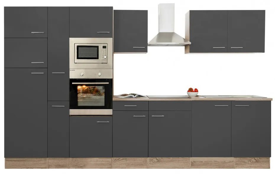 Mobilă de bucătărie Yorki 360, corp din stejar sonoma, cu față antracit satinat