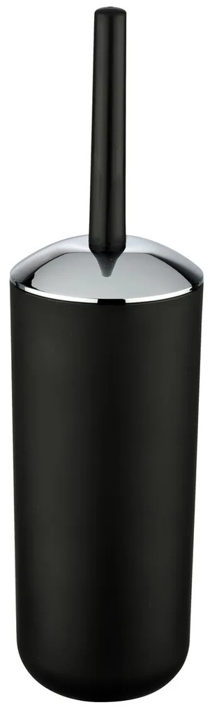 Perie pentru toaleta cu suport, Wenko, Brasil Black, 10 x 37 cm, plastic, negru