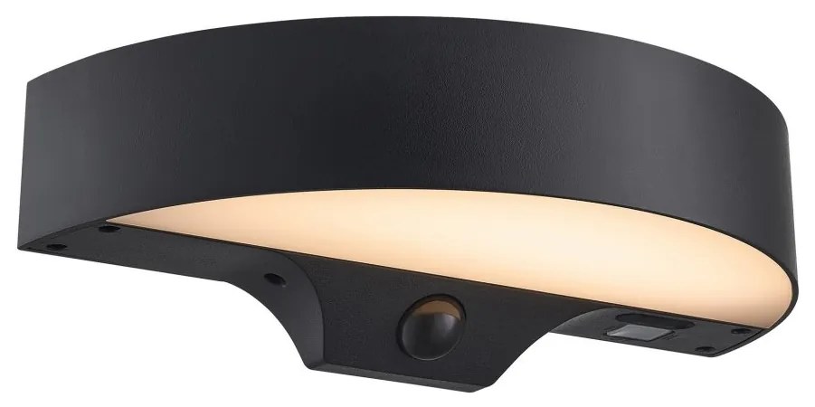 Aplica solara cu senzor de miscare, protectie IP44, Monay Round negru