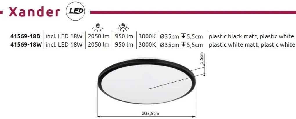 Plafoniera LED slim design circular XANDER