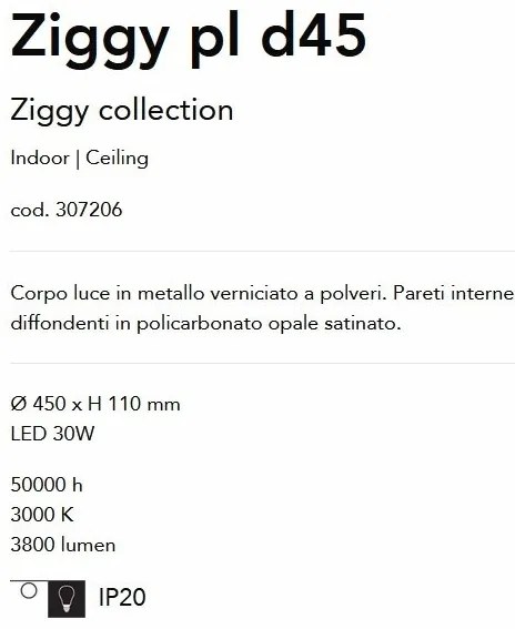 Plafoniera LED design modern Ziggy pl d45 neagra