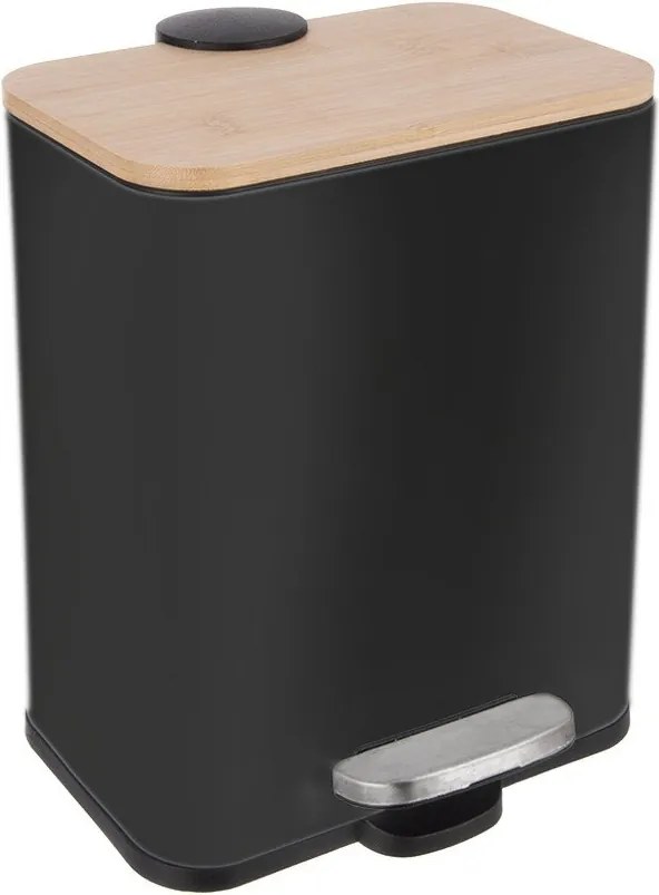 Coș de gunoi negru cu pedală din oțel inoxidabil 5 l Black – Orion