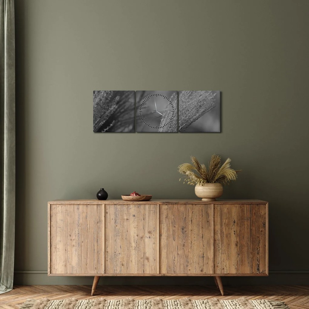 Tablou - Iarbă de pampas uscată (cu ceas) (90x30 cm)