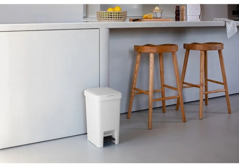 Coș cu pedală Brabantia StepUp 1008480, 16 L, Materiale ecologice, Deschidere mare, Gri deschis