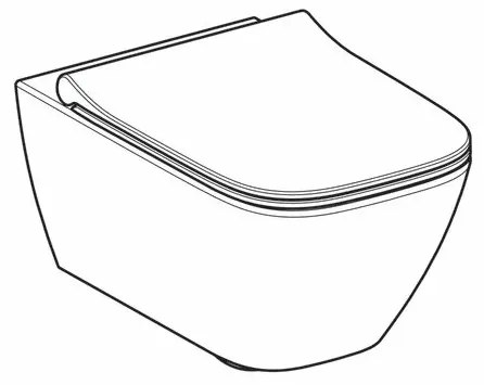 Set vas wc suspendat si capac slim softclose Geberit Smyle Square Rimfree