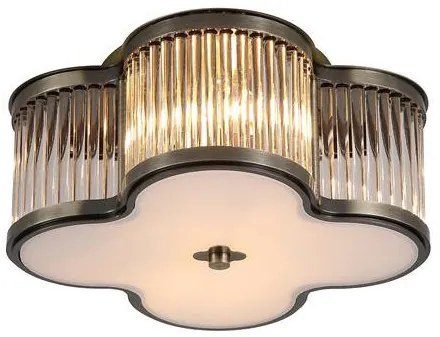 Plafoniera metal alama antique, sticla Lotus 2L