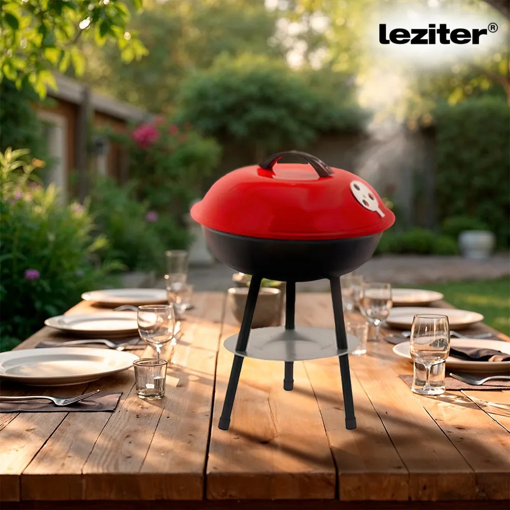 Grătar cu bilă de grădină cu cărbune