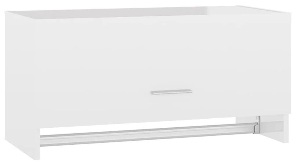 808248 vidaXL Șifonier, alb extralucios, 70x32,5x35 cm, PAL