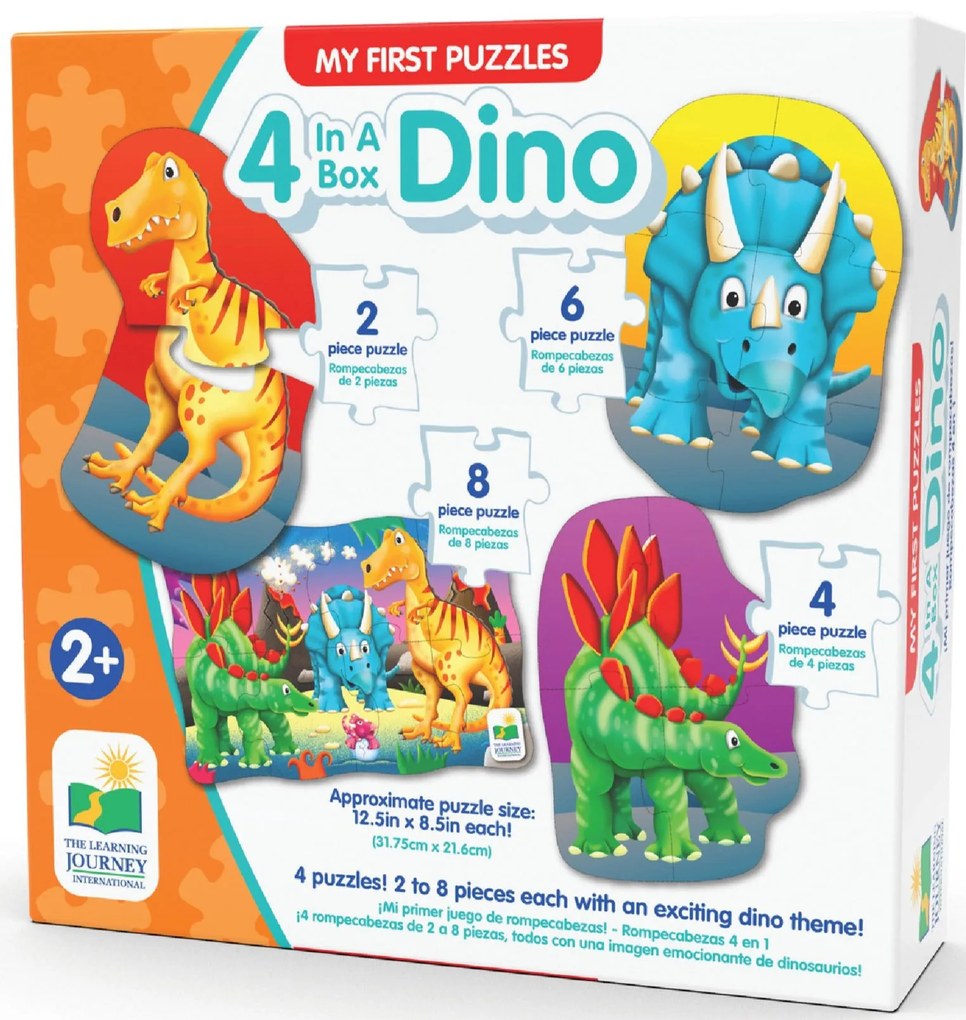 SET PRIMELE MELE 4 PUZZLE-URI DINOZAURI - THE LEARNING JOURNEY (TLJ629277)