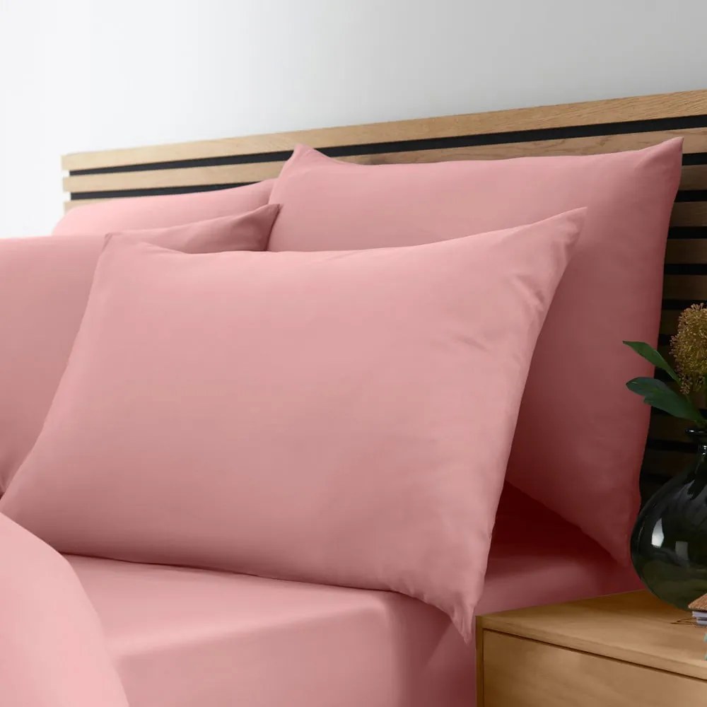 Lenjerie de pat roz pentru pat dublu 200x200 cm So Soft Non-Iron – Catherine Lansfield