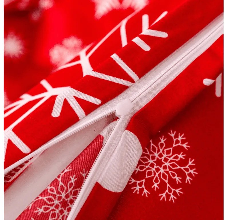 Lenjerie de pat din microfibra flanel SNOWFALL rosie Dimensiune lenjerie de pat: 70 x 90 cm | 140 x 200 cm