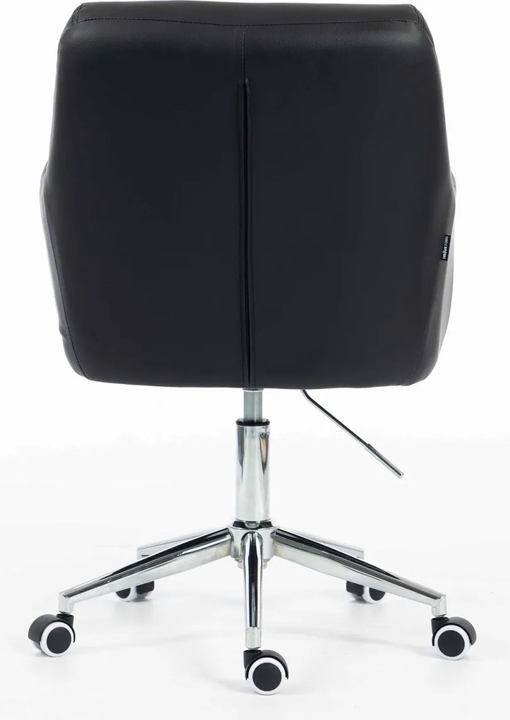 HR840K Scaun Negru Piele Ecologica cu Bază Cromata
