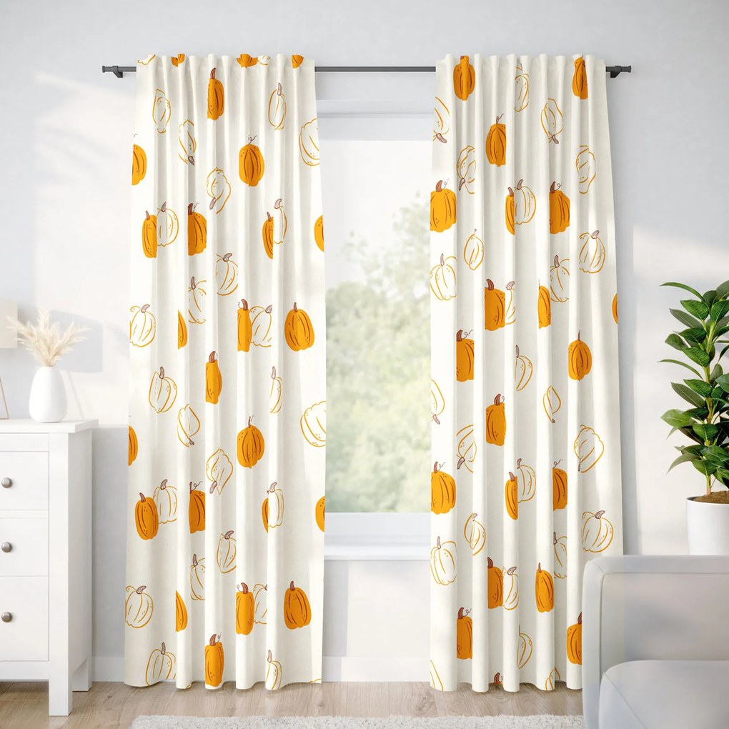 Goldea draperie 100% bumbac - dovleci de toamnă 220x150 cm