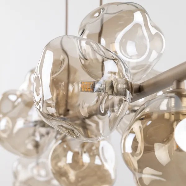 Lustră suspendată pe cablu LAVA, 9x G9, 8W, 230V, bej/fumuriu bej