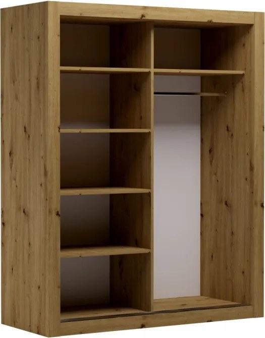 Dulap cu usi glisante 160x200 cm, Mox, ADRK Furniture (Culoare: Alb)