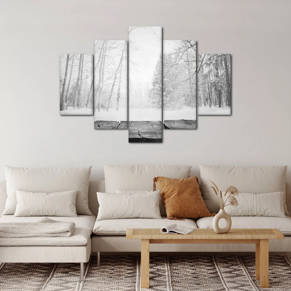 Tablou - Pier de lemn în timpul iernii (150x105 cm)