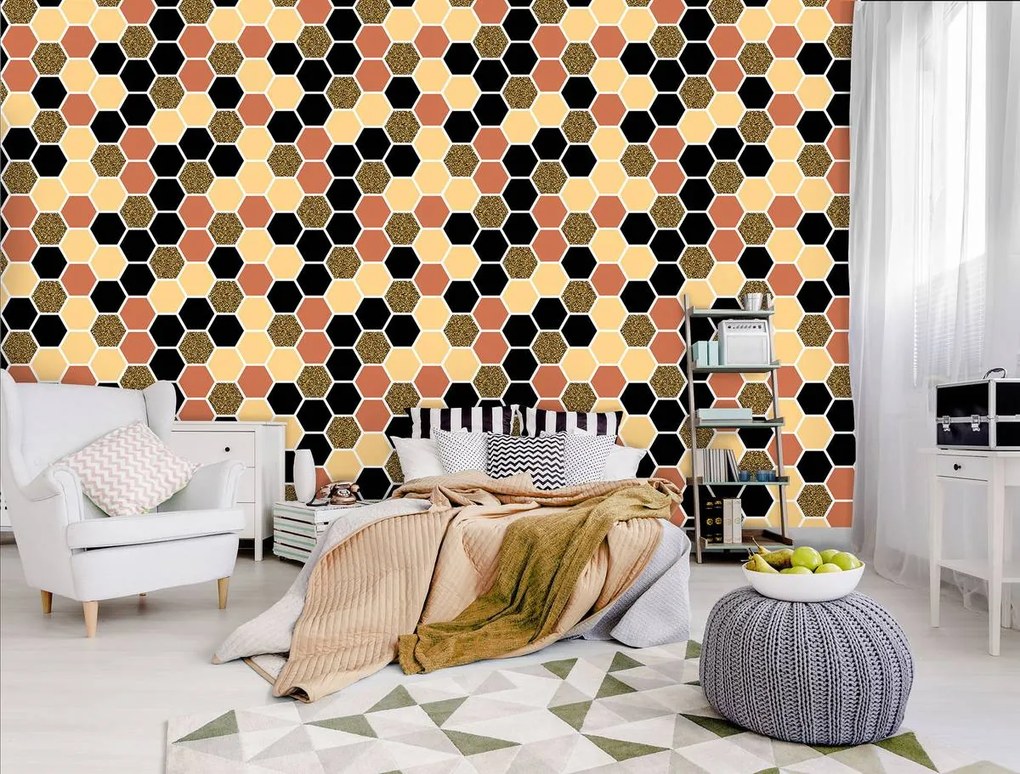 Fototapet - Hexagon mozaic (254x184 cm)