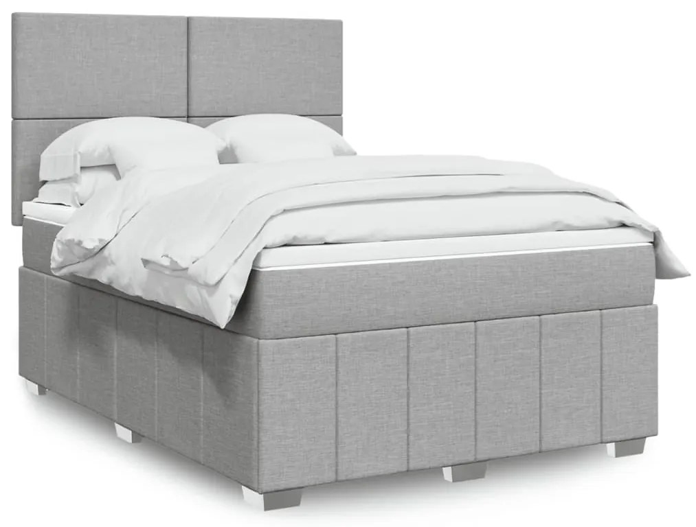 vidaXL Pat continental, gri deschis, 140x200 cm, material textil