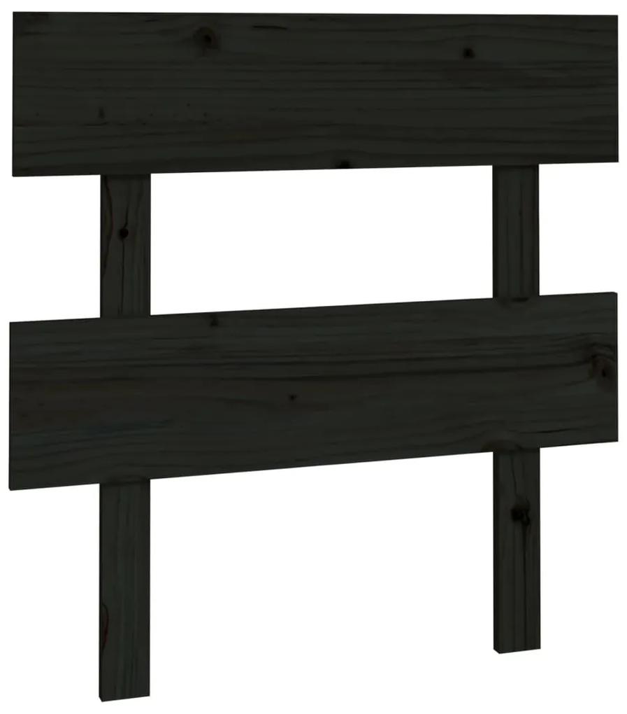 Tablie de pat, negru, 78,5x3x81 cm, lemn masiv de pin 1, Negru, 78.5 x 3 x 81 cm