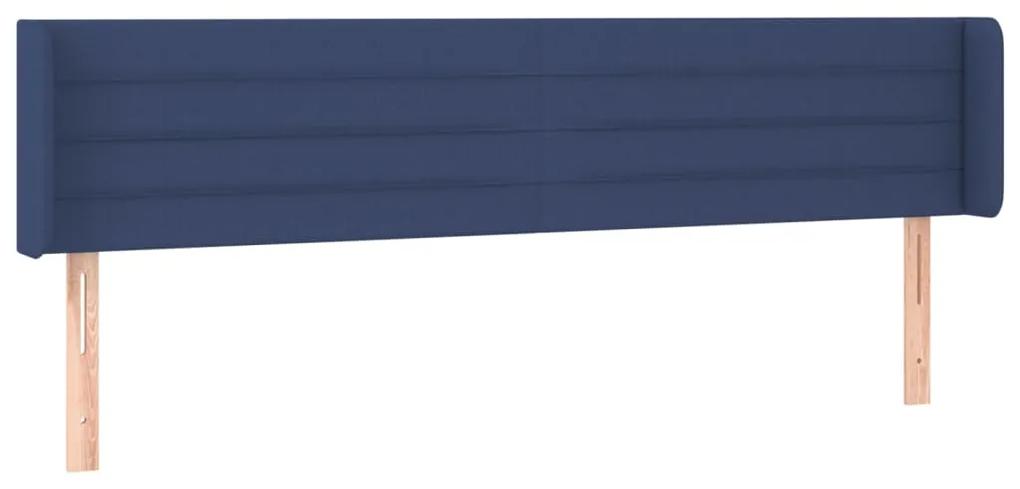 3118920 vidaXL Tăblie de pat cu aripioare albastru 163x16x78/88 cm textil