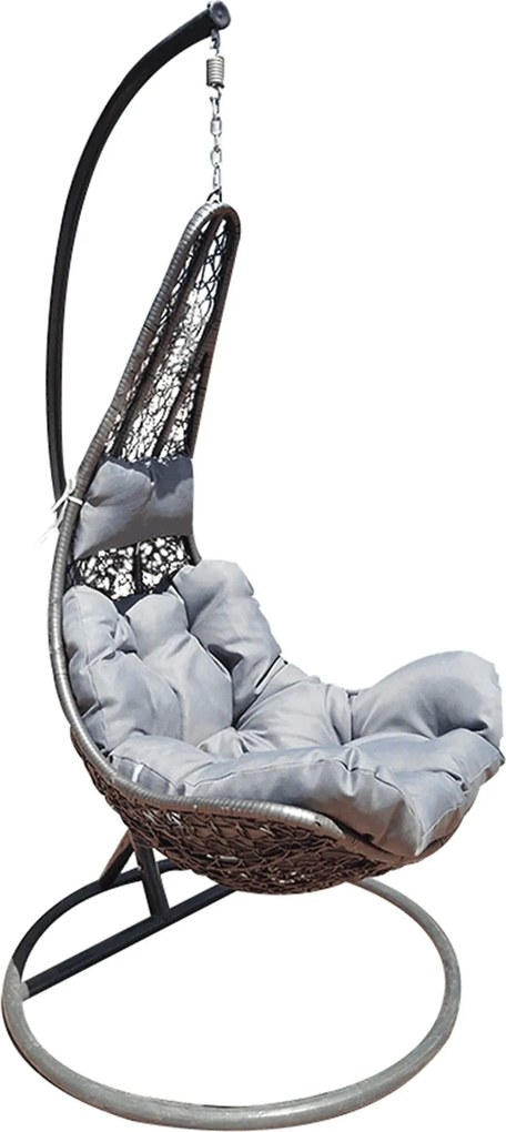 Balansoar gradina KALEA 2 NEW, gri, metal/stofa clasica, 105x105x195 c
