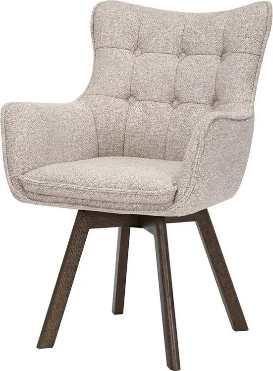 Set de 2 scaune pivotante picioare din lemn THOR bej