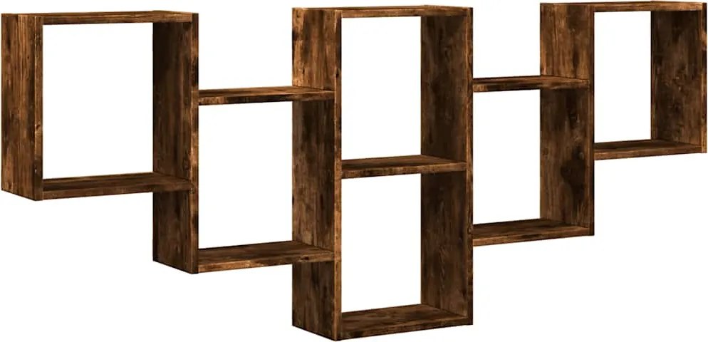 vidaXL Raft de perete, stejar fumuriu, 159x18x66 cm, lemn compozit