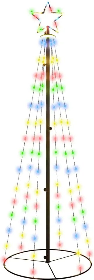 vidaXL Brad de Crăciun conic, 108 LED-uri, multicolor, 70x180 cm