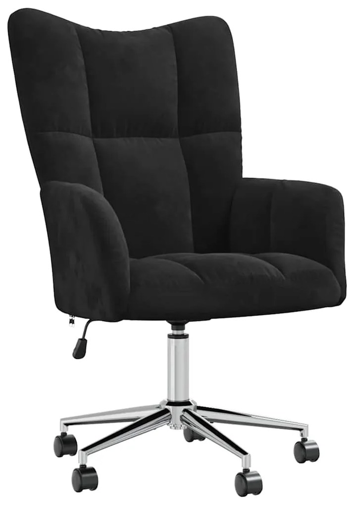 328167 vidaXL Scaun de relaxare, negru, catifea