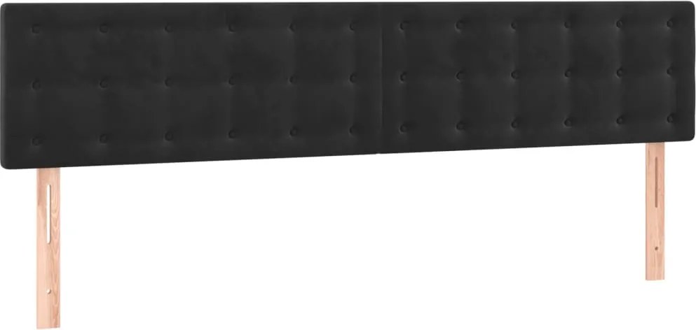 vidaXL Tăblii de pat, negru, 200x5x78/88 cm, catifea