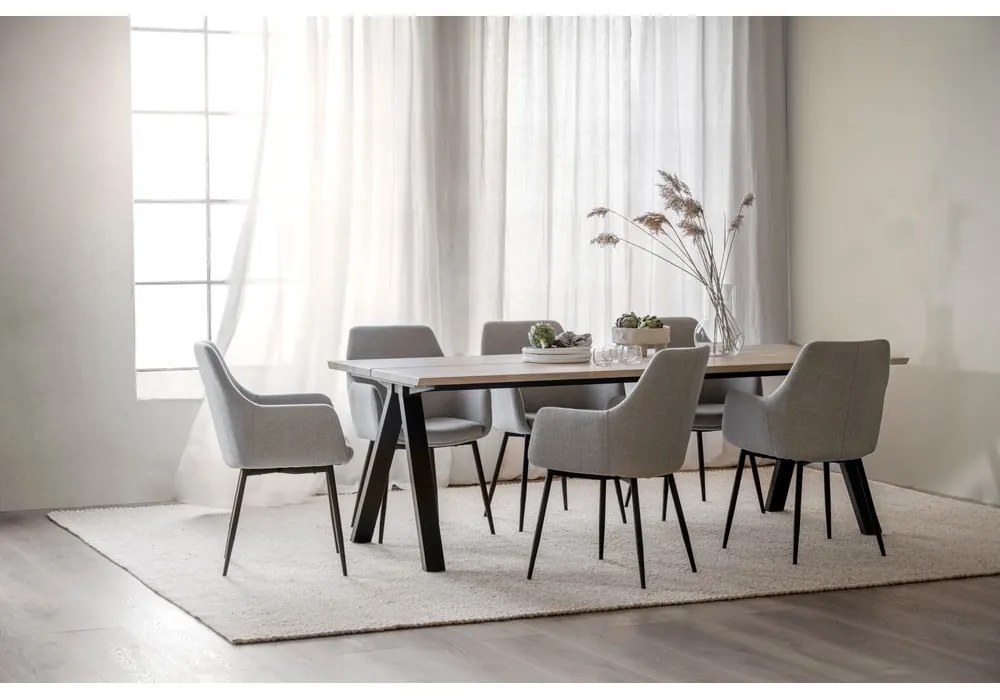 Masă de dining extensibilă cu blat din lemn de stejar 220x100 cm Carradale - Rowico