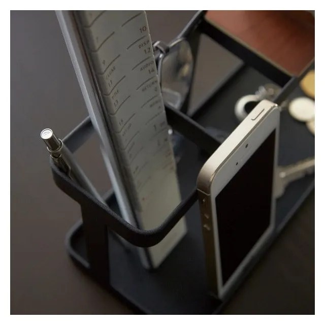 Suport multifuncțional YAMAZAKI Tower Desk Bar, negru