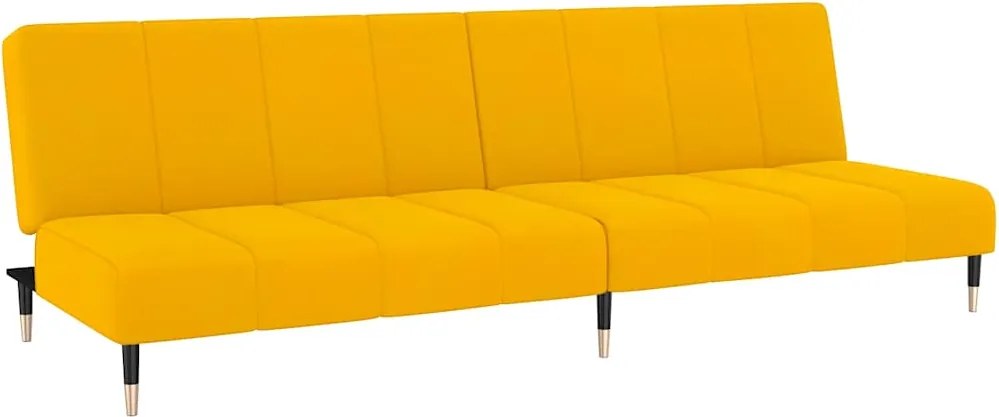 vidaXL Canapea extensibilă cu 2 locuri, galben, catifea