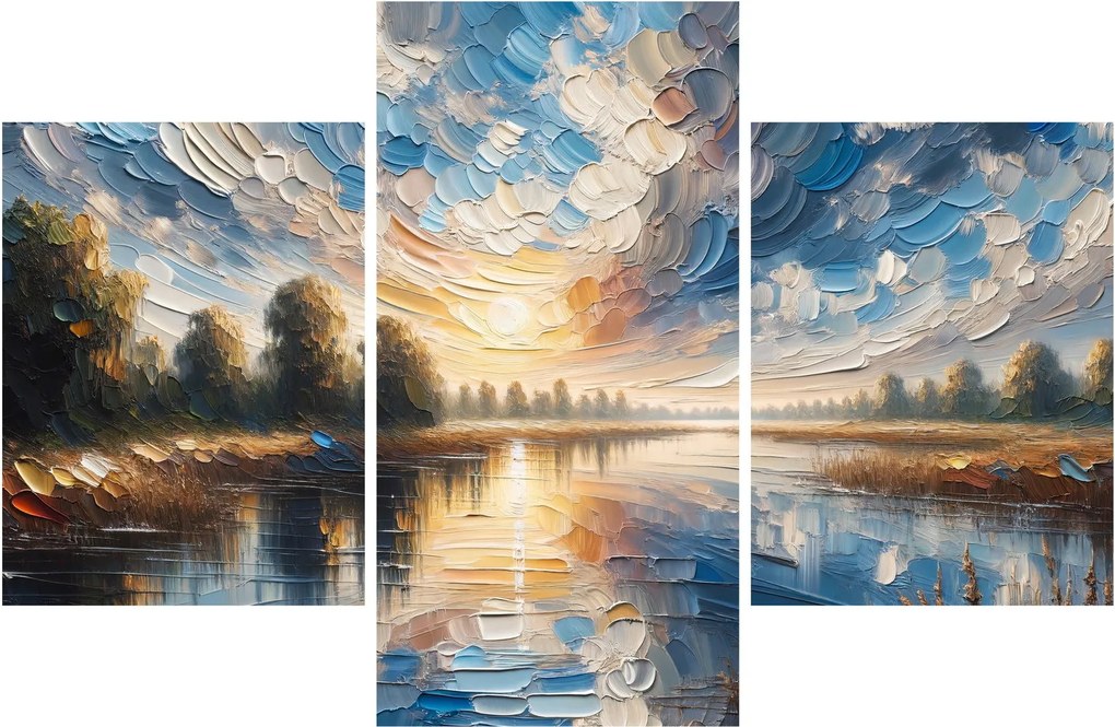 Tablou - Pictură cu soarele deasupra apei (90x60 cm)