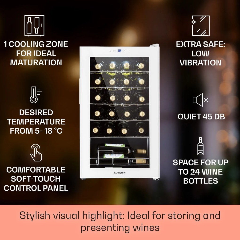 Shiraz 24 Uno, vinotecă, 67 l, 24 de sticle, tactilă, 5 - 18 °C, neagră