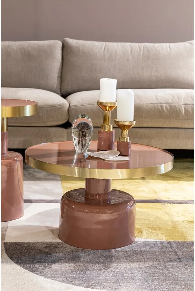 Măsuță auxiliară rotundă din metal ø 60 cm Glam – Zuiver