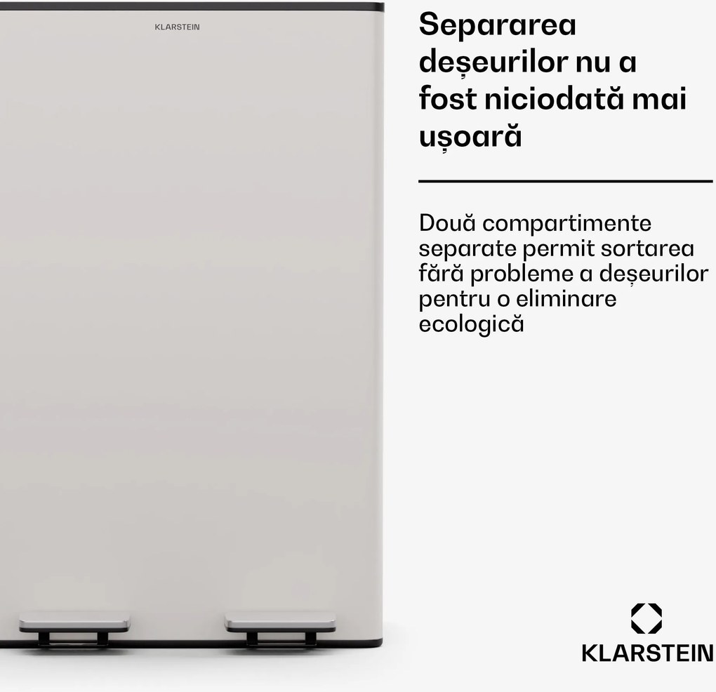 Klarstein EcoVista, coș de gunoi cu composter, 60 l + 3 l/coș + composter, Soft-Close