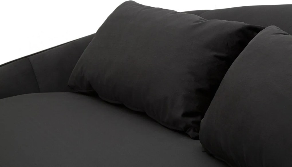 Canapea 3 locuri Oslo, Mauro Ferretti, 185 x 84 x 68 cm, lemn de eucalipt/poliester, negru/auriu