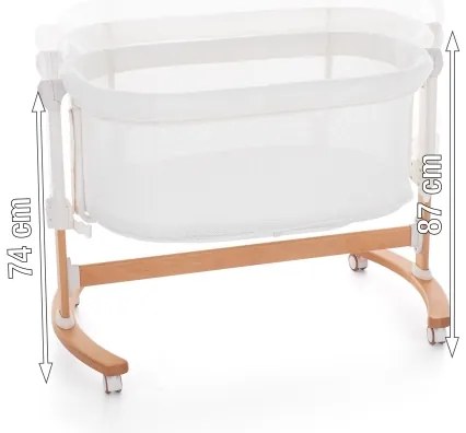 Pătuț pentru bebeluși PETITE&MARS 2 în 1 GLORY gri