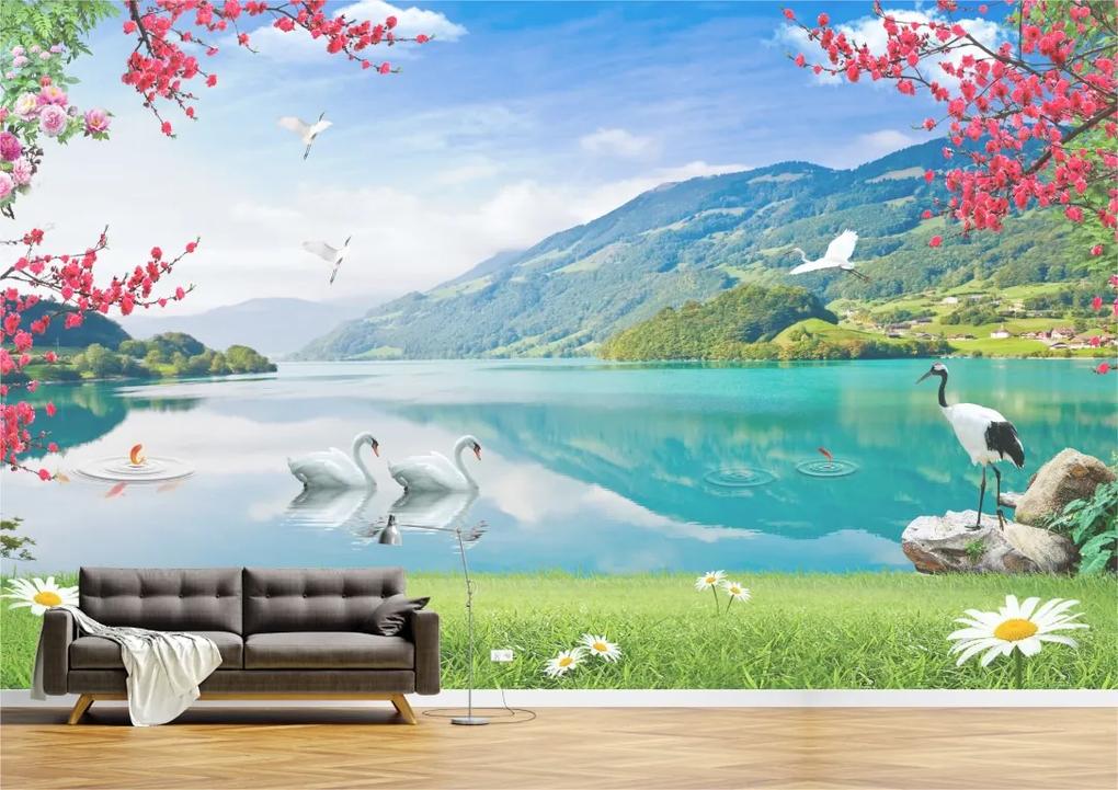 Tapet Premium Canvas - Lacul dintre munti