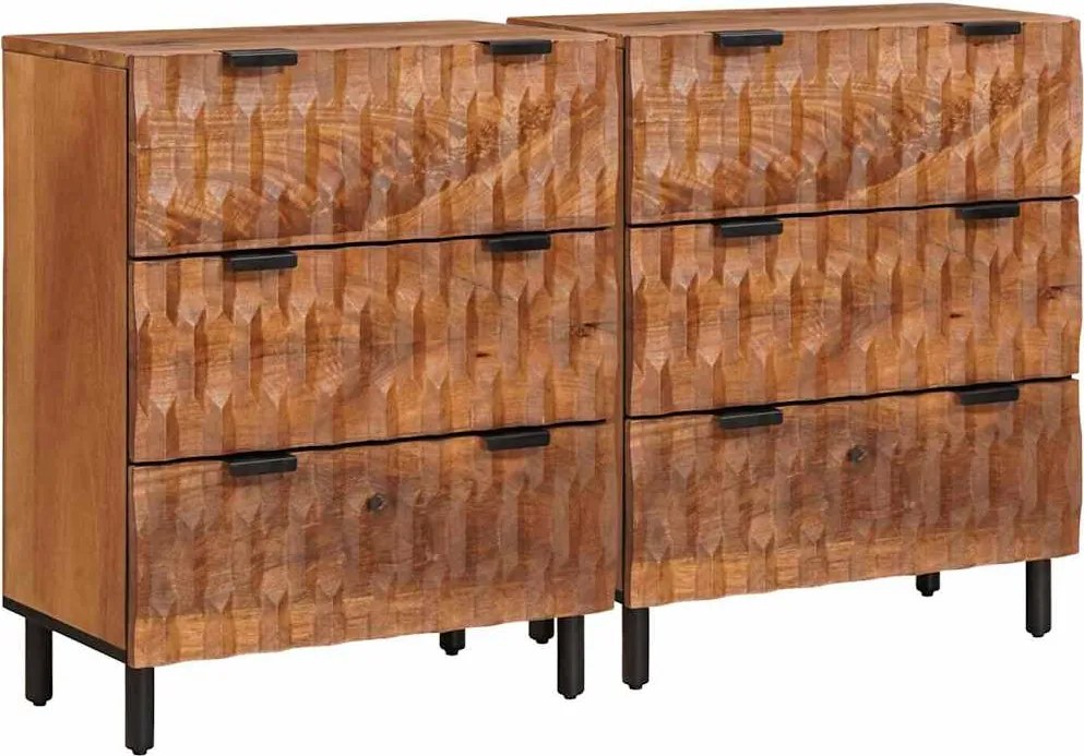 vidaXL Bufet 2 pcs Finisaj Acacia Maro 60 x 33 x 75 cm